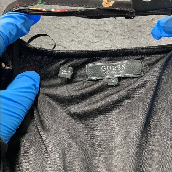 Vintage Guess Black Floral Maxi Dress size 8 - Picture 2 of 3